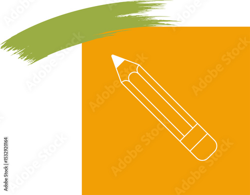 Flat vector is showing two blocks with olive brushstroke pencil outline on transparent background