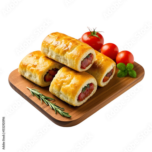Savory Sausage Rolls With Tomato and Herbs Fresh Baked Food