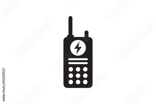 Emergency Radio silhouette vector with white background