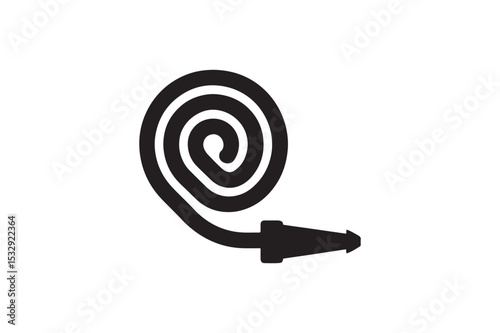 Fire Hose silhouette vector with white background