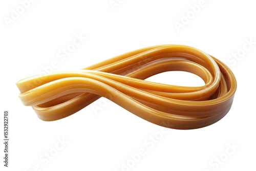 Golden ribbons entwined in a dance of caramel hues a fluid sculpture symbolizing connection on transparent background