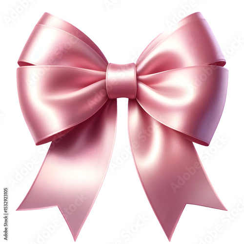 Elegant Pink Bow Delicate Fabric Isolated On Transparent Background
