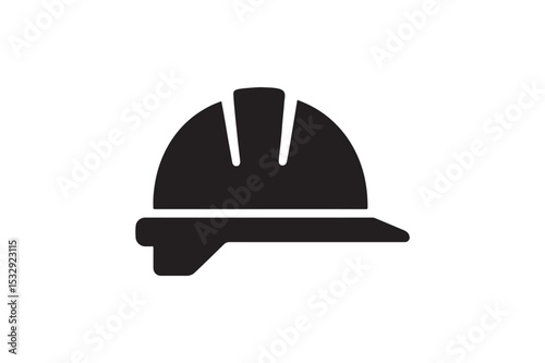 Hard Hat silhouette vector with white background
