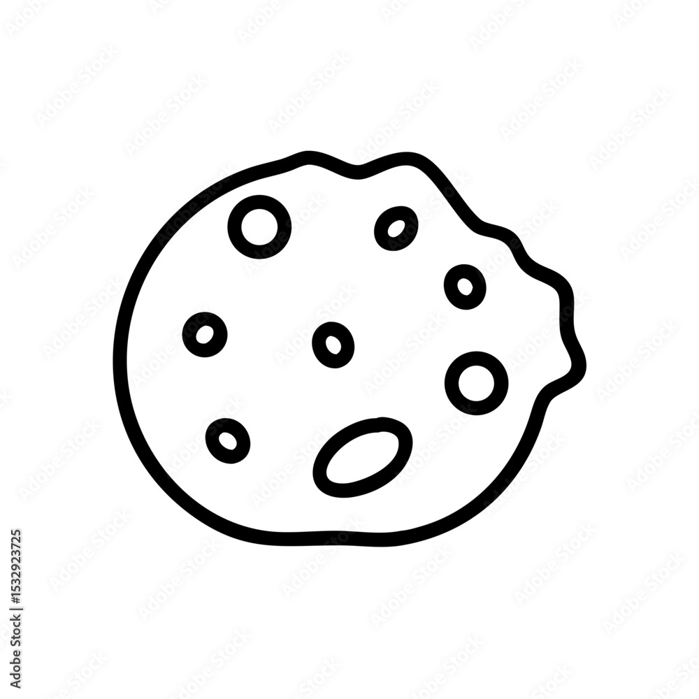 Fototapeta premium Chocolate Chip Outline Icon Vector Illustration