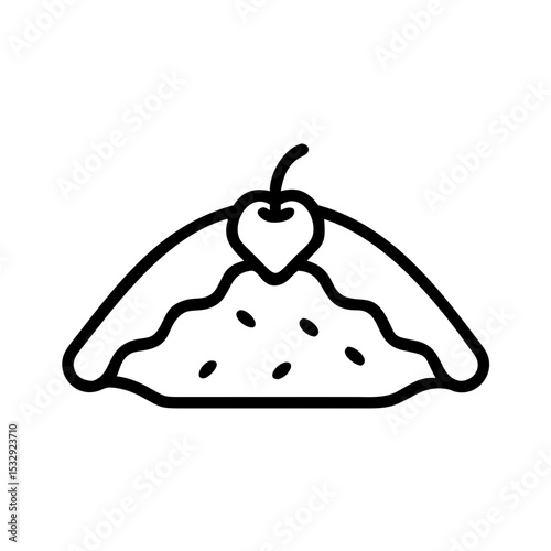 Cherry Turnover Outline Icon Vector Illustration