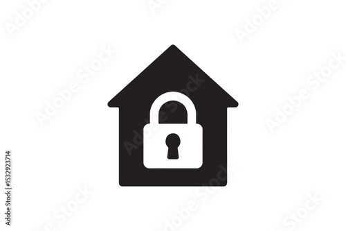 Lockdown Symbol silhouette vector with white background