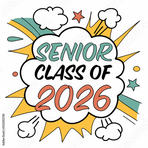 Senior class of 2026 pop art design graduation