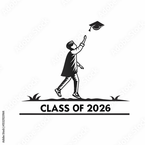 Graduate student throwing cap class of 2026