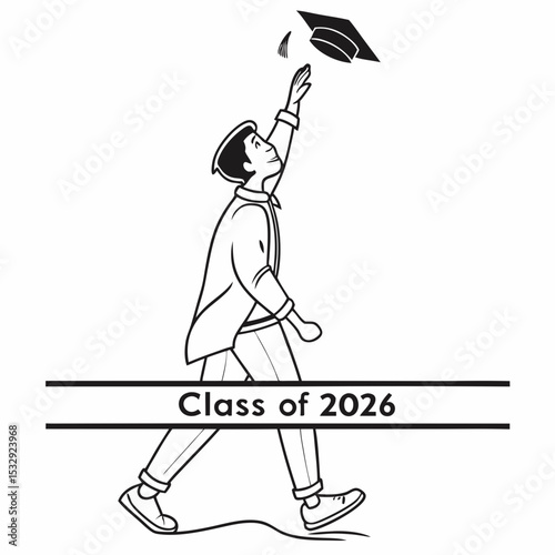 Graduate student throwing cap class of 2026