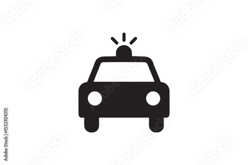 Police Car silhouette vector with white background