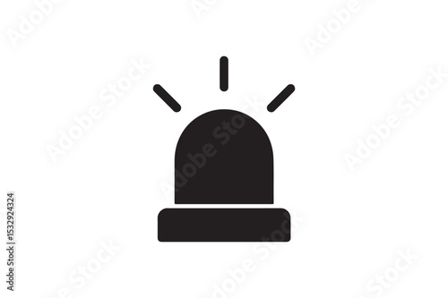 Police Lights silhouette vector with white background