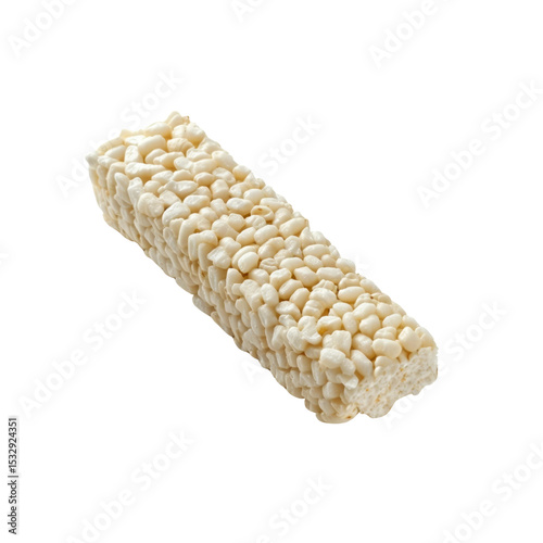 Delicious White Rice Cake Snack Bar Isolated on Black Background