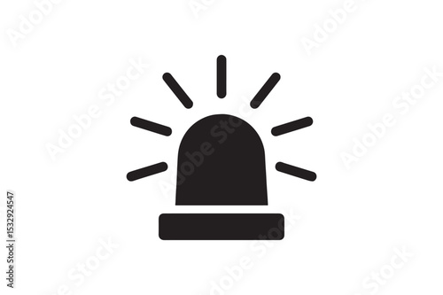 Police Siren silhouette vector with white background