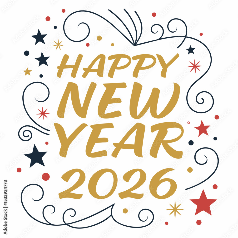 Fototapeta premium Happy new year 2026 festive celebration design