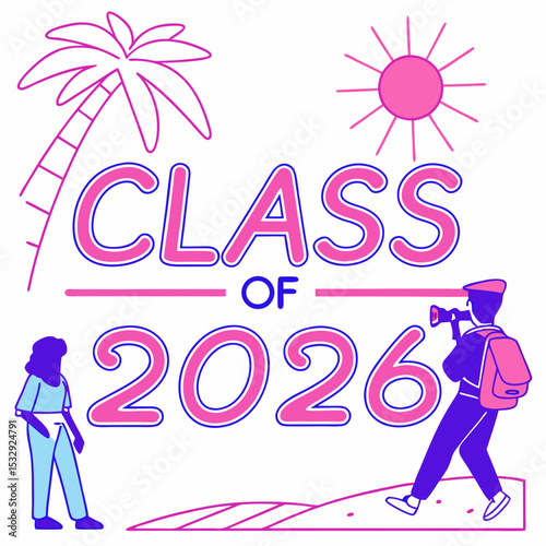Class of 2026 graduation design, transparent png