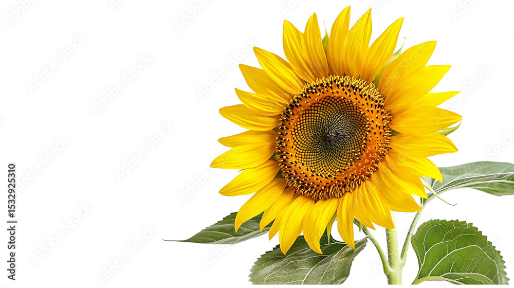 Naklejka premium Beautiful Sunflower Isolated on Transparent Background