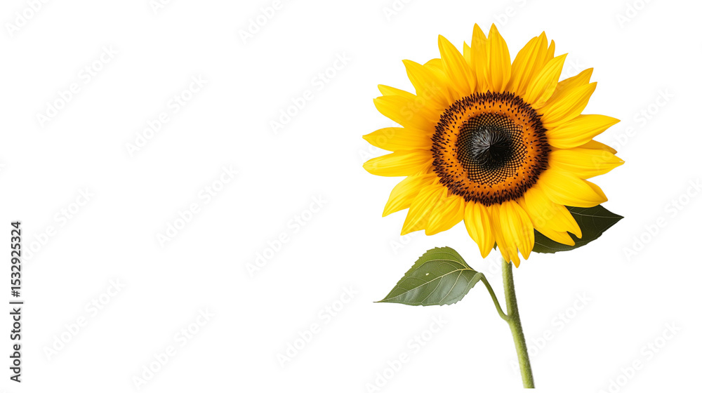 Fototapeta premium Beautiful Sunflower Isolated on Transparent Background