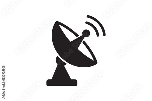 Satellite Dish silhouette vector with white background