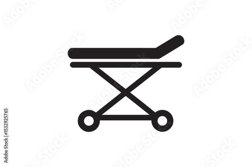 Stretcher silhouette vector with white background