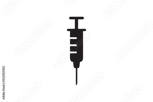Syringe silhouette vector with white background