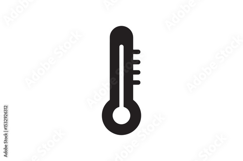 Thermometer silhouette vector with white background
