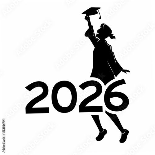 Graduate silhouette 2026 class celebrating success