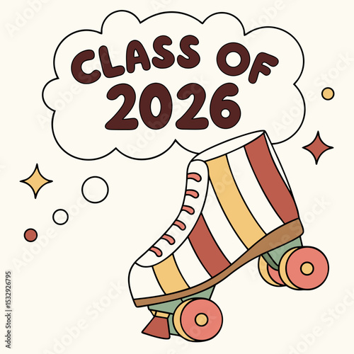 Class of 2026 graduation roller skate design