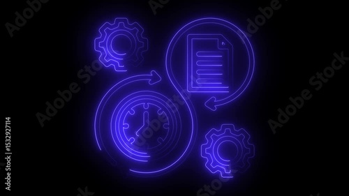 Business efficiency concept, how much a company or organization can produce as it to time notebook setting cost and quality motion graphics.