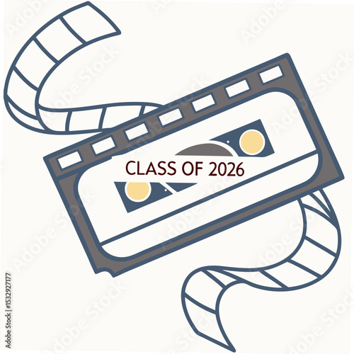 Class of 2026 cassette tape graduation design element