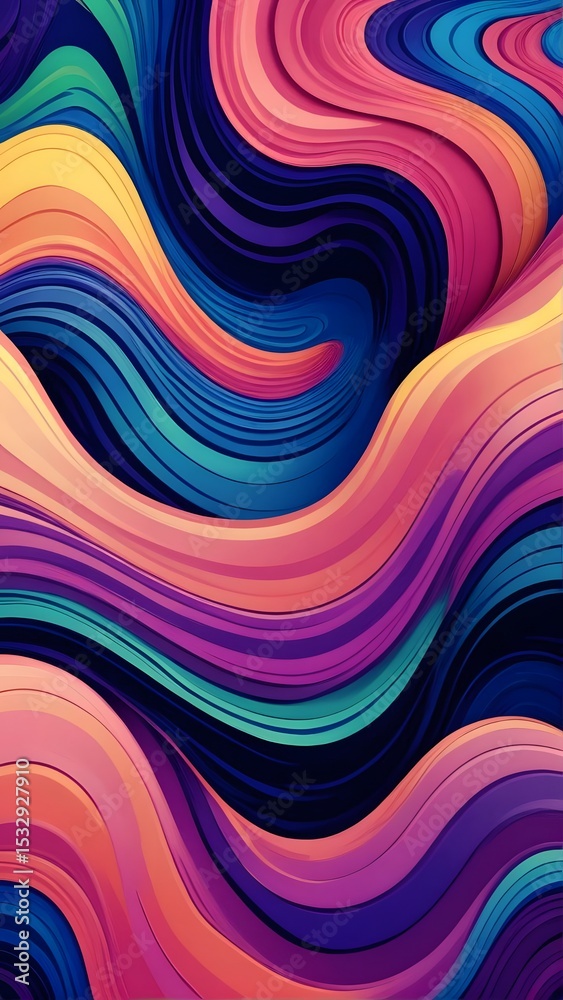 Obraz premium Colorful Abstract Ocean Waves