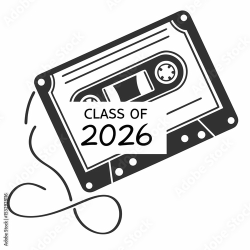 Class of 2026 cassette tape graduation design