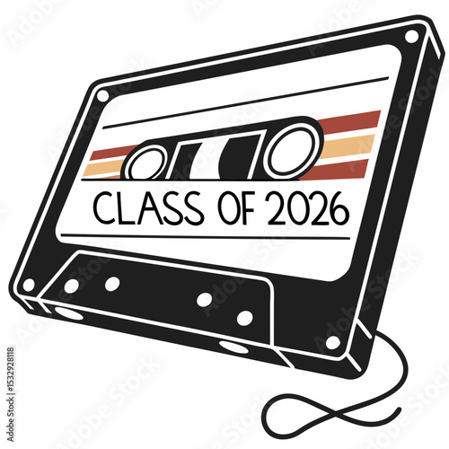 Class of 2026 cassette tape graphic design element