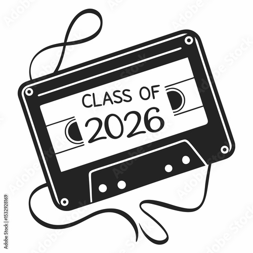 Class of 2026 cassette tape graduation design