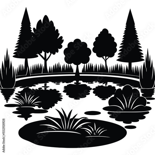 cascading green foliage design