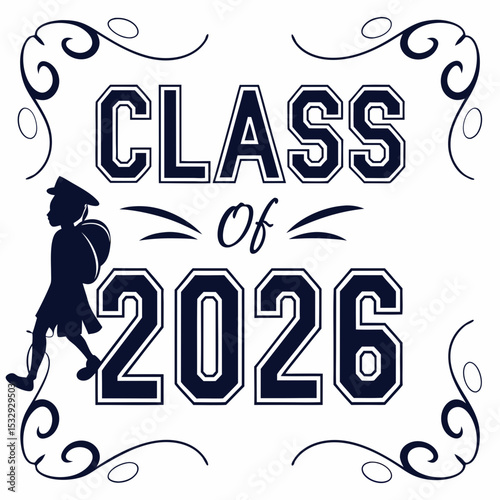 Class of 2026 graduation design student silhouette