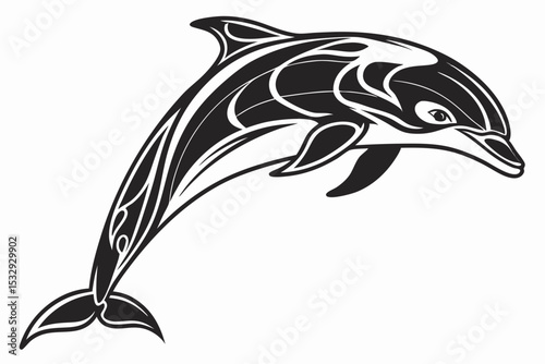 dolphin sihouette black vector