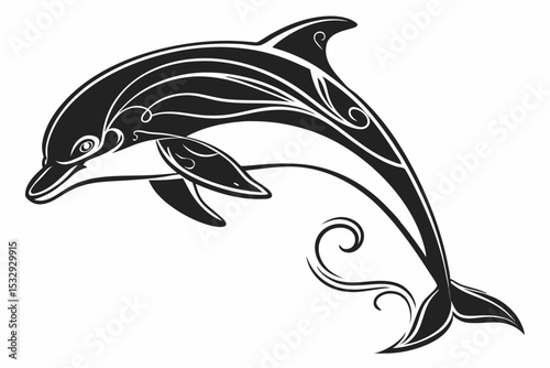 dolphin sihouette black vector