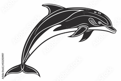 dolphin sihouette black vector