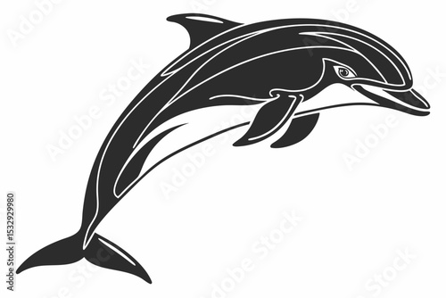 dolphin sihouette black vector