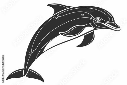 dolphin sihouette black vector