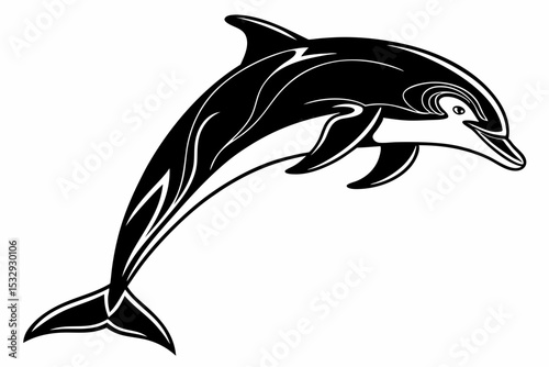 dolphin sihouette black vector