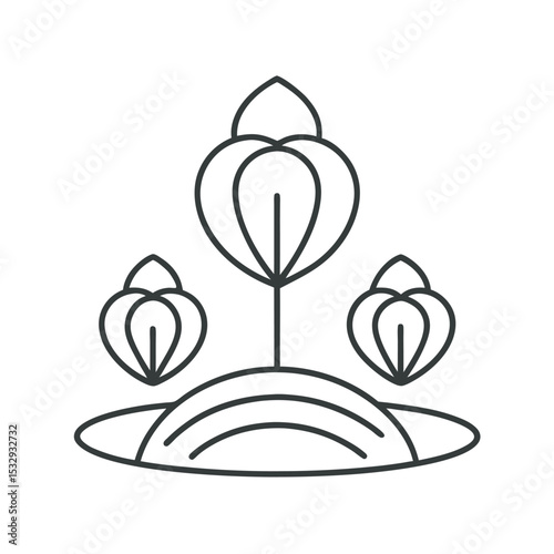 Bok Choy Zen Garden Vector Art