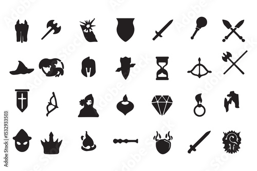 Dog Character Silhouette Design for RPG Gaming or Mascot Logo with Vector Illustration