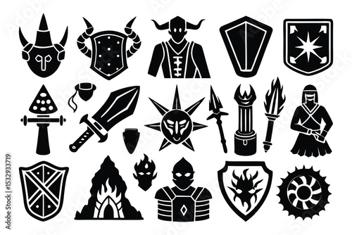 Silhouette of a Dog RPG Vector Design with Fantasy Elements and Gaming Style