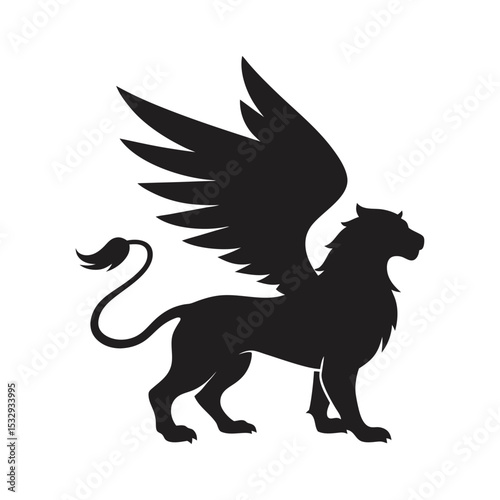 griffin eagle wings lion body vector art silhouette