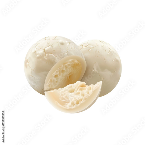 Creamy White Mochi Balls, Japanese Rice Cakes, Sweet Treat, Dessert
