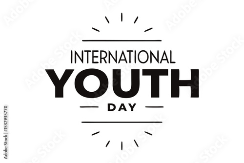  International Youth Day Text Design on White Background.