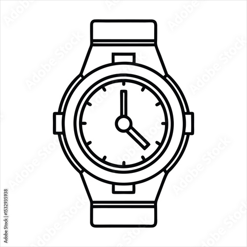 Wristwatch line icon, vector illustration. Flat design style.