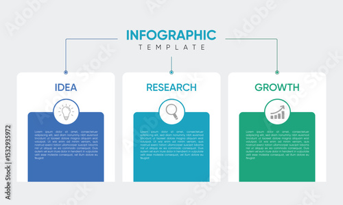 customizable business infographic vector. 3 step infographic vector. infographic elements template vector design