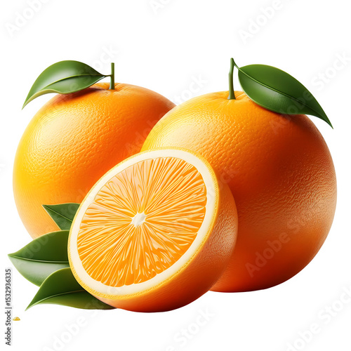 Fresh Orange Fruit Delight A Transparent Background of Healthy Citrus